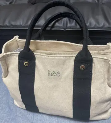 Lee 토트백 베이지/블랙 캔버스