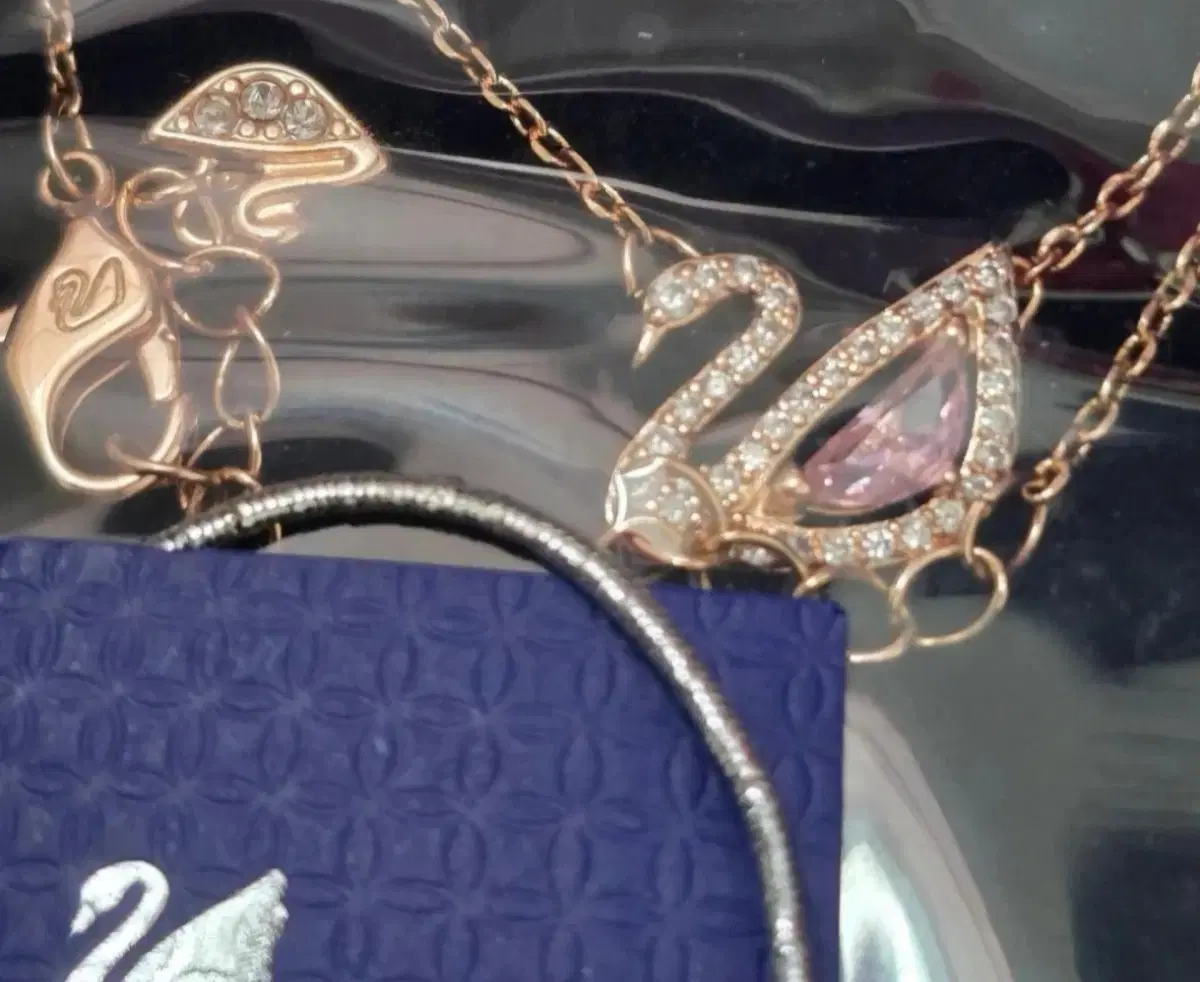 **Swarovski Pink Swan Necklace**