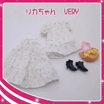 리카짱 VERY 콜라보 드레스 작은 꽃 프린트 리본 부츠