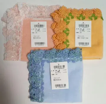 치카자와 레이스 타월 손수건 3장 세트