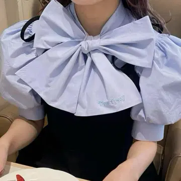 자신을 위한 키튼 리본 타이 블라우스