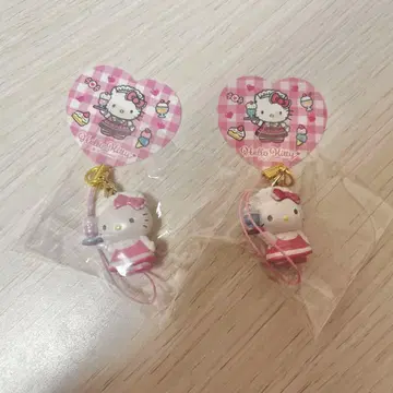 산리오 키티 트레이딩 마스코트 스트랩 메이드 2개 세트