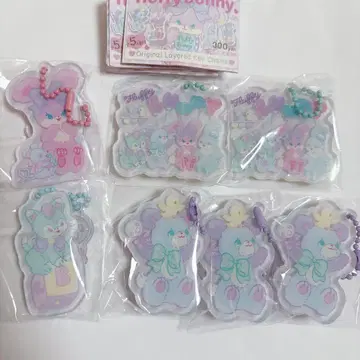 fluffy bunny 가챠가챠 아크릴 키링