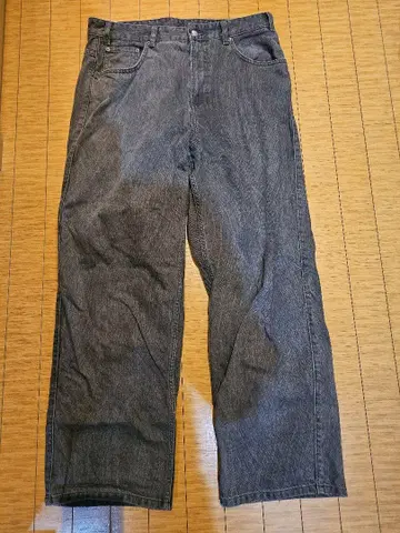 자라 데님 팬츠 블랙 배기 핏 34인치