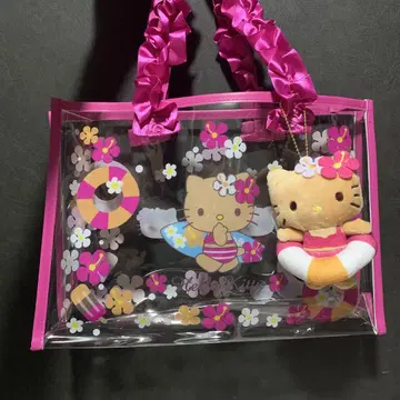 산리오 키티 복권 마스코트 토트백 수영장 일광화상 키티