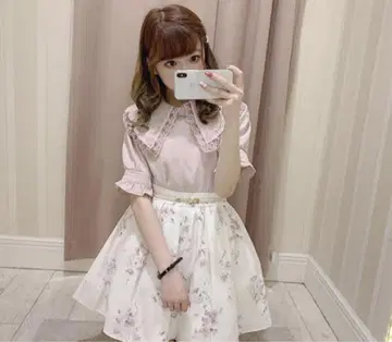 택 포함 새상품 에블린 레이스 큰 옷깃 블라우스