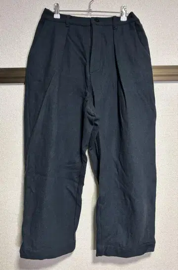 턱이 있는 울 팬츠 다크 블루 XL 정도 허리 밴딩