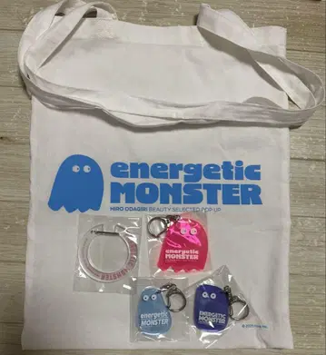 에너제틱 몬스터 카라비너 & 키링 4개 세트 & 에코백