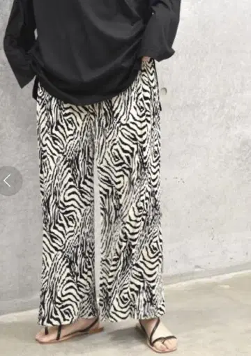 alley by w closet 제브라 플리츠 와이드 팬츠 안티카