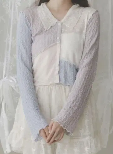 메리 제니 포그 컬러 블록 카디건