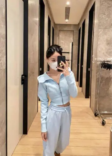 룰루레몬 스쿠버 크롭 후드 4 라이트 블루