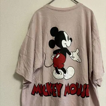 티셔츠 블랙 XL 사이즈 백 프린트 길단 Mickey 구제 의류