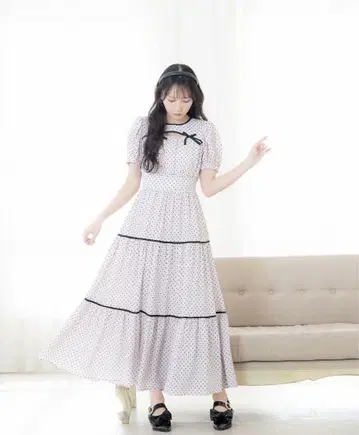 에블린 리본 티어드 원피스