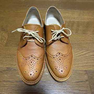 SAYA 메달리온 윙팁 가죽 신발 23cm 카멜