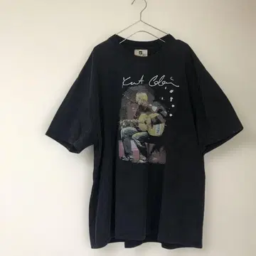 WINTERLAND 커트 코베인 프린트 티셔츠 블랙 너바나 블랙 XL