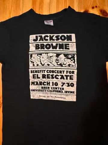 레어 Jackson Browne 베네피트 콘서트 티셔츠