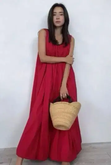 Alexiastam Balloon Sleeveless Dress 레드