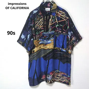 impressions 빈티지 90년대 셔츠 반팔 자동차 아트 고품질