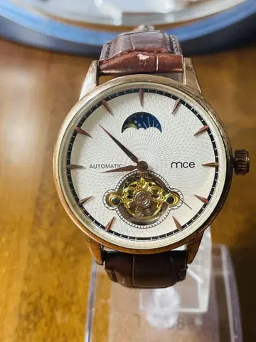 mce 자동 감기 손목시계 문 페이즈