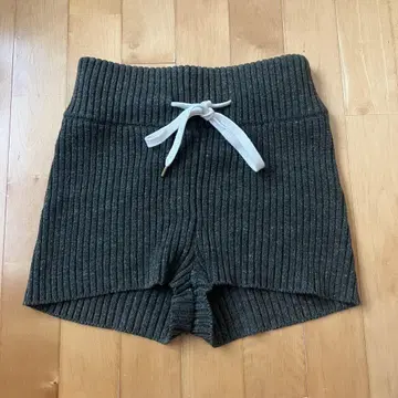 카키 리브 숏 팬츠