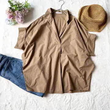 Plage 플라주 스키퍼 코튼 오버 셔츠 베이지 프리