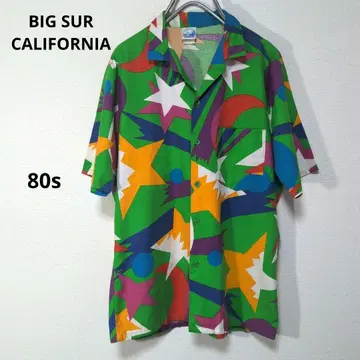 BIG SUR 알로하 오픈 카라 80년대 비비드 M USA제 빈티지