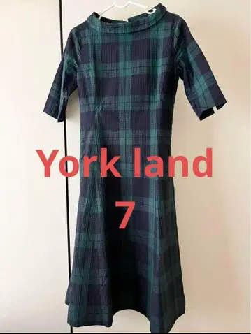 요크랜드 블랙 워치 핏&플레어 원피스 7호