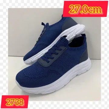 27.0cm 남성용 새상품 와이드 메쉬 슬립온 스니커즈 네이비 컬러