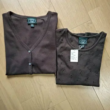 laura ashley 반팔 앙상블 면 100% 브라운 M 사이즈