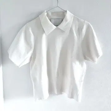 쓰리원 필립 림 아이보리 폴로 칼라 반팔 니트 S