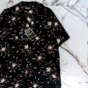 22SS 루드 갤러리 FIREWORKS ALOHA SHIRT S 블랙