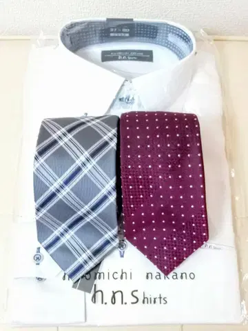 남성용 긴팔 셔츠 넥타이 2종 세트