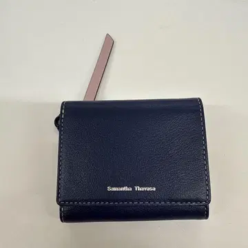 Samantha Thavasa 네이비 핑크 3단 폴더형 지갑