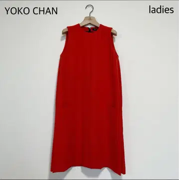 YOKO CHAN 원피스 슬리브리스 M 사이즈 무릎 기장 오렌지