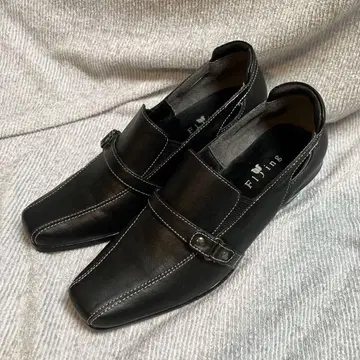 블랙 가죽 로퍼 스트랩 포함 22cm
