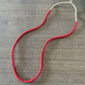 새상품 화이트 하트 비즈 6~6.5mm 구슬 55cm