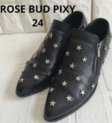 ROSE BUD PIXY 스터드 매니쉬 슈즈 블랙 38 24