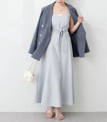 natural couture 머메이드 백 리본 원피스 블루 M 사이즈