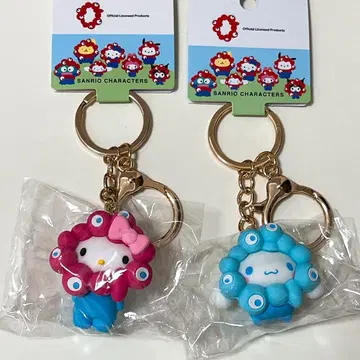 2개 세트 새상품 키티 시나모롤 산리오 밈쿠밈쿠 입체 키링