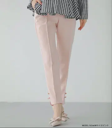 fitmore 택 포함 미사용 새상품 핑크 테이퍼드 빵 밑단 리본 포함