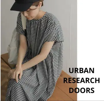 URBAN RESEARCH DOORS 코튼 론 깅엄 원피스