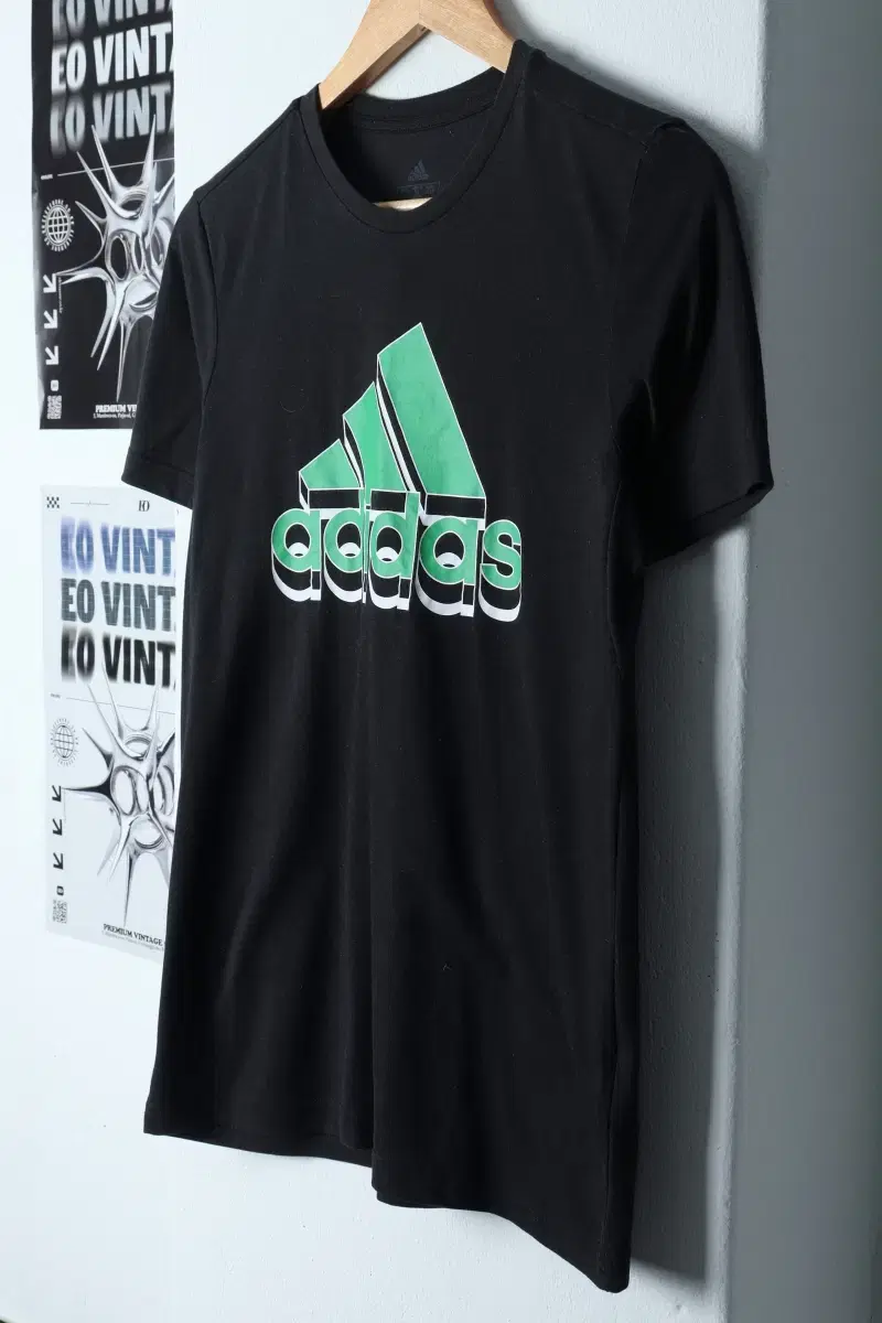 (L) Adidas Short Sleeve T-Shirt Children's Kids Logo-135EA