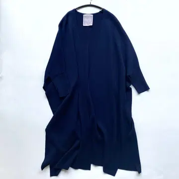 비어즐리 히라히라 하오리 코튼 롱 가디건 네이비 냉방병 예방