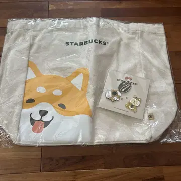 STARBUCKS 홍콩 시바견 에코백 핀 배지 세트