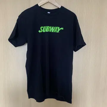 L 사이즈 SUBWAY 서브웨이 티셔츠 블랙