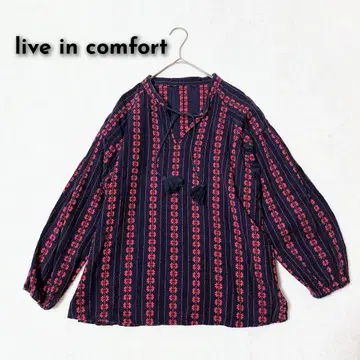 live in comfort 태슬 리본 자수 블라우스 M 펠리시모