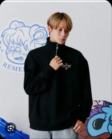 Remember? 왕관 참 하프 지퍼 맨투맨 남성용 L