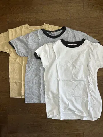 MUJI 티셔츠 묶음 판매 크로스 스티치 링거 티셔츠