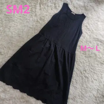 SM2 사만사 모스모스 슬리브리스 롱 원피스 컷 레이스 네이비