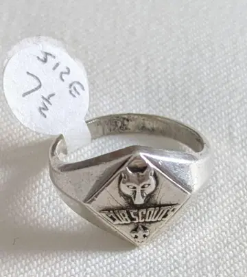 BSA Cubs Boy Scouts 늑대 문장 빈티지 실버 반지